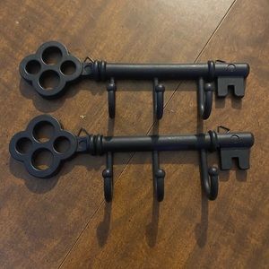 Set of 2 Black Key Ring Holders